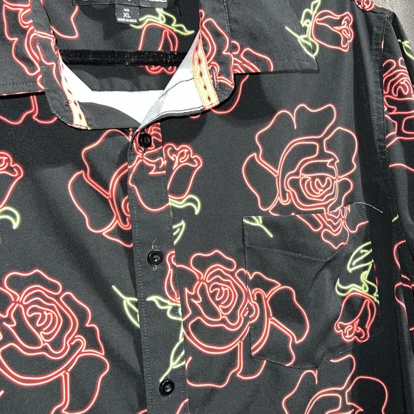 Just Attitude Neon Rose Shirt Button Down - Picture 3 of 4